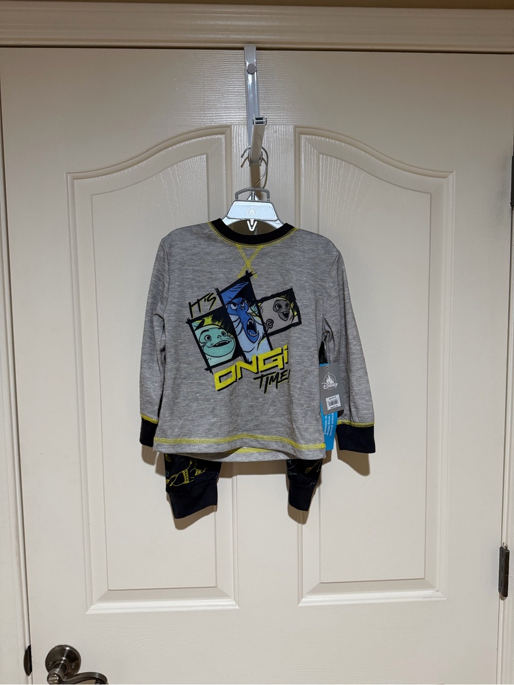 Disney Grey Long-Sleeve Graphic Tee with Yellow & Navy Accents